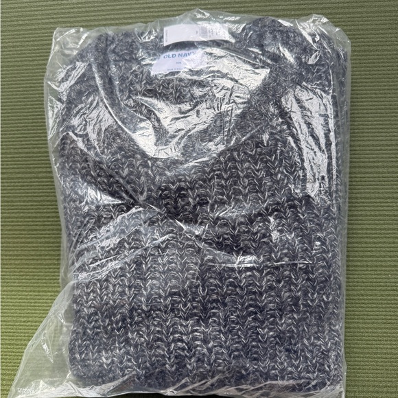 Old Navy Shaker Knit Crewneck Sweater XXL Gray NWT Cozy Chunky - Picture 2 of 6